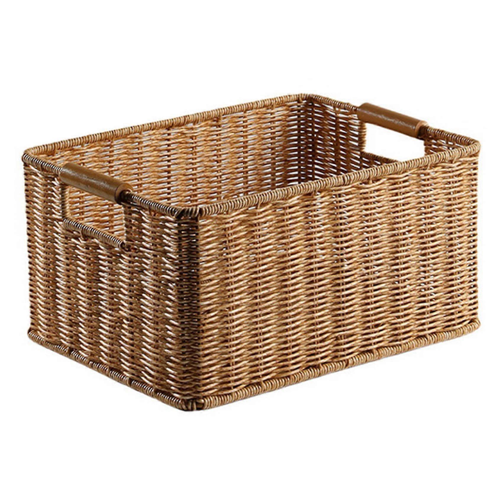 Wicker Stora Basket Woven Shelf Stora Basket Stackable Shelf Izer Basket With Handl