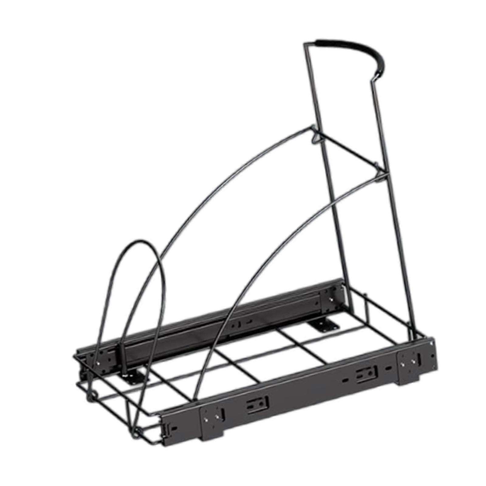 Pull Out Trash Can Rack Space Saving Roll Out Garbage Can Holder for Kitchen argent