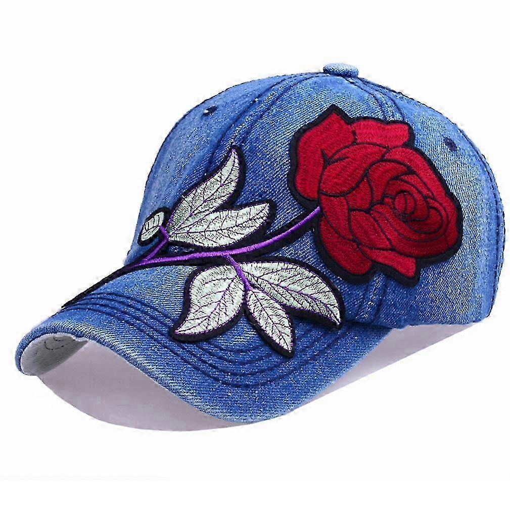 Denim Rose Baseball Cap Embroidery Snapback Hats