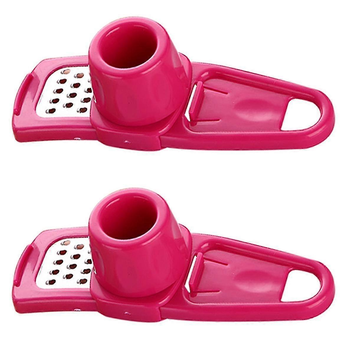 Mini Garlic Grinder Garlic Press Kitchen Garlic Mash Manual Garlic Mashing Kitchen Gadgets Rose Red