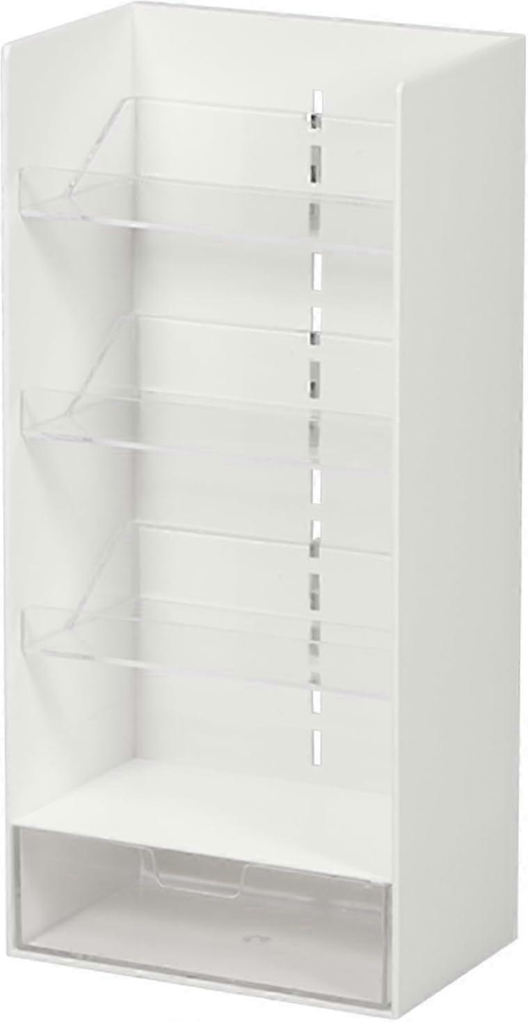 Adjustable Desk Organizer with Drawer Stand - 4 Compartment Office Storage Rack