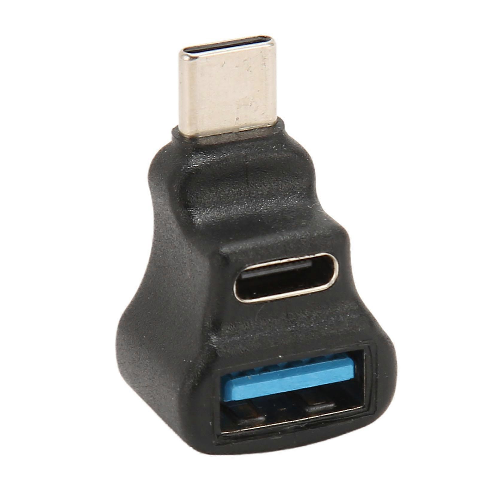 Type C Splitter Adapter: 100W PD Charging, 8K Video, 20Gbps, 90° USB-C to USB-A Converter