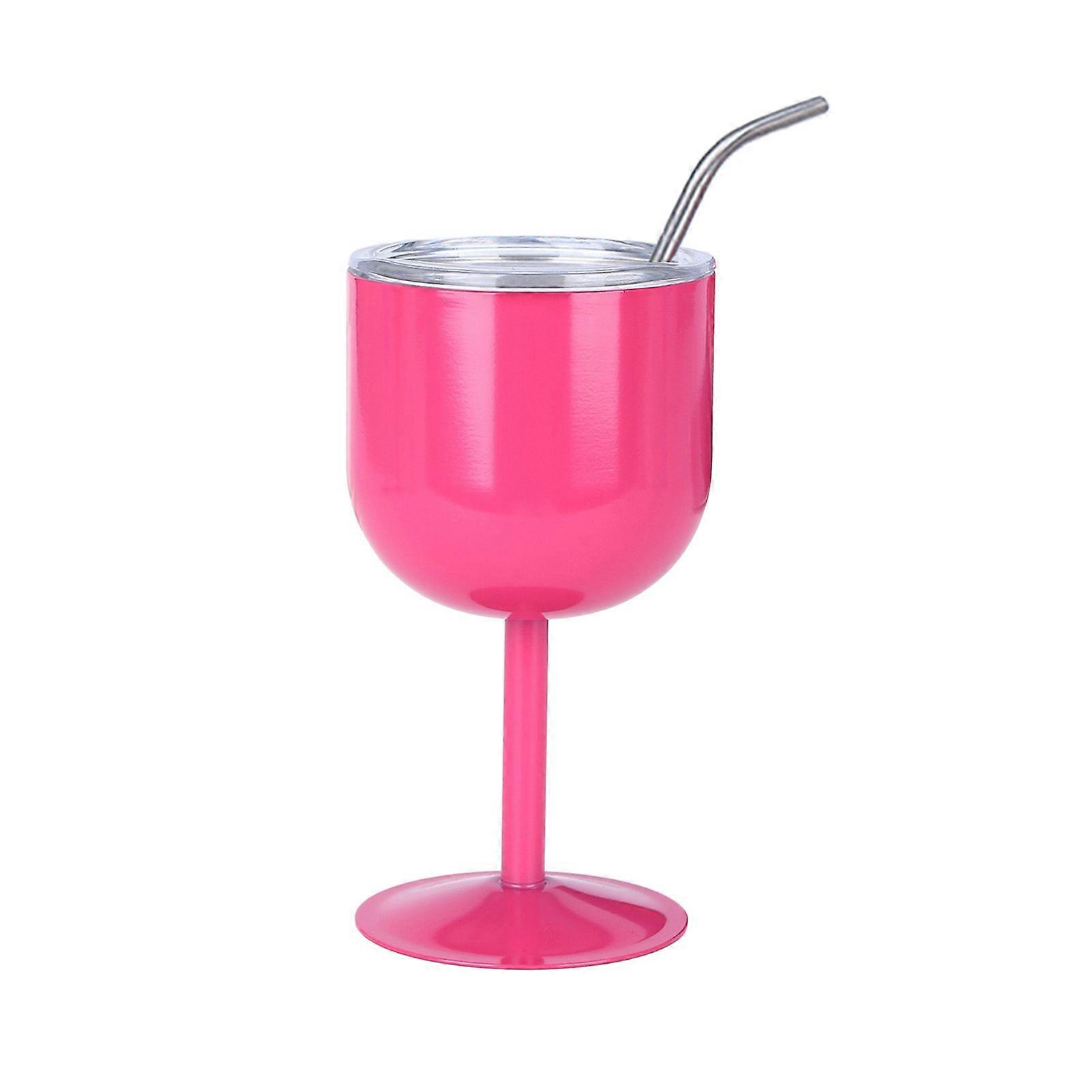 Calice in acciaio inossidabile da 4 once, calice termico compatto con cannuccia e coperchio, calice da vino multiuso per cocktail e caffè