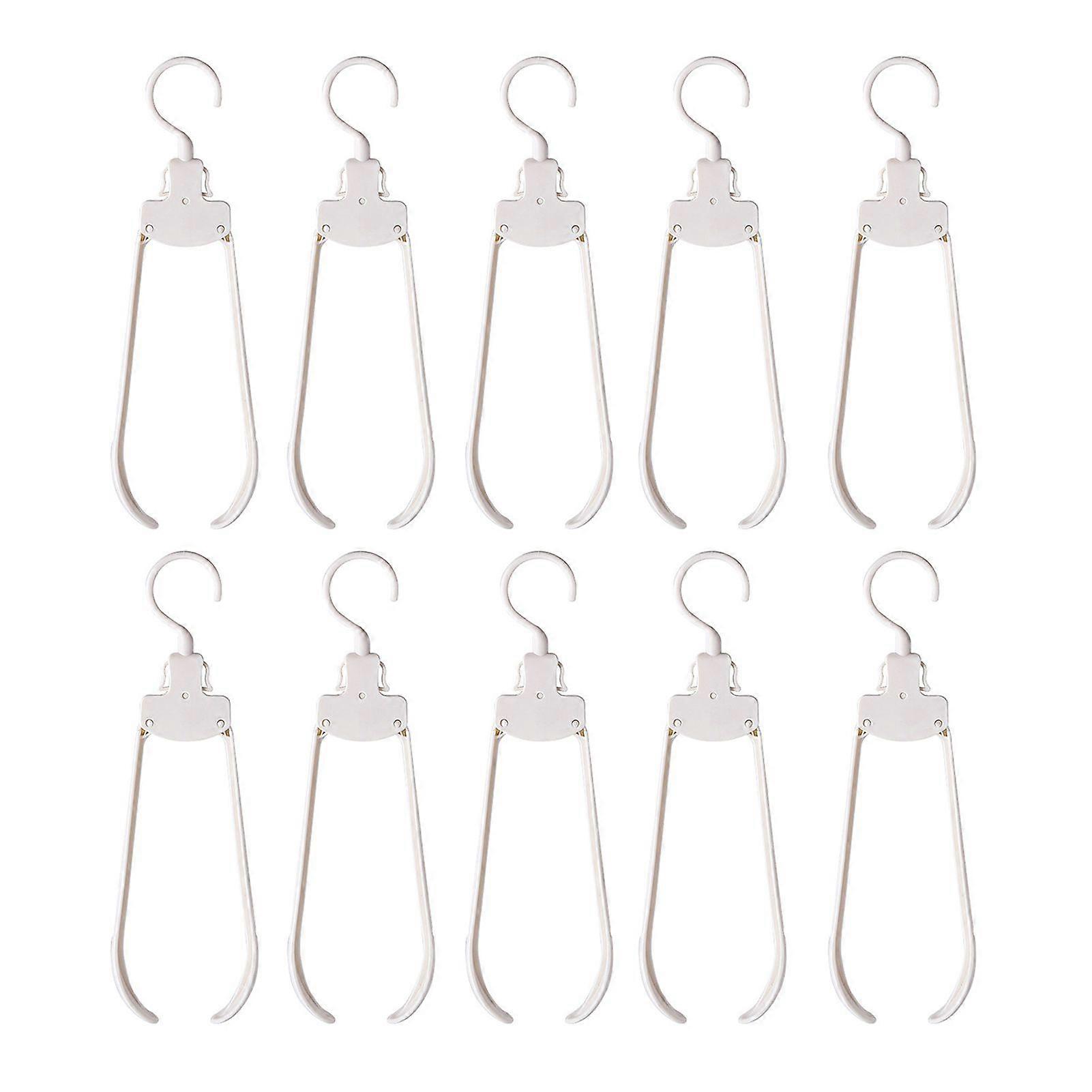 10Pcs Foldable Plastic Clothes Hangers Foldable Design Stable Durable Load-Bearing Design Not Easily Deformed Clothes Drying Racks