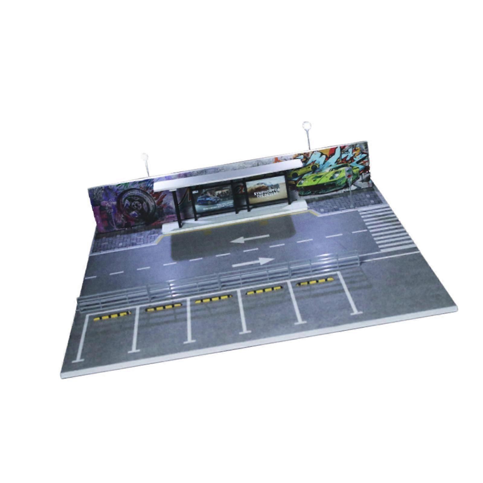 1/64 Scale Bus Stop Model Models Scenery for Layout Model Railway Decoration