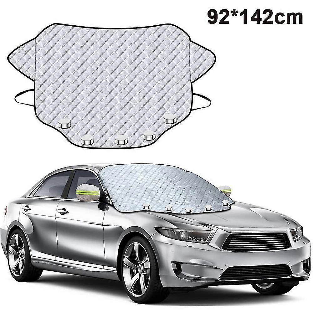 Car Windshield Hail Cover, Windshield Cover For Ice And Snow With 4 Layers Protector Magnets Double Fixed Design All Weather Outdoor Car Snow Covers