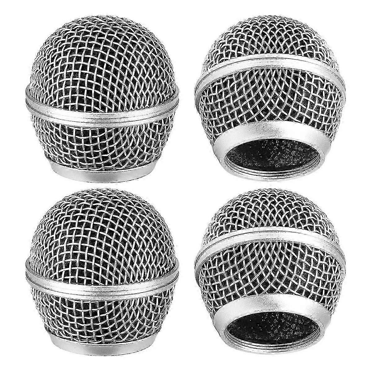 4pcs Mic Grille Replacement, Mesh Microphone Grill Head For Sm58 Wireless Microphone Wired Mics