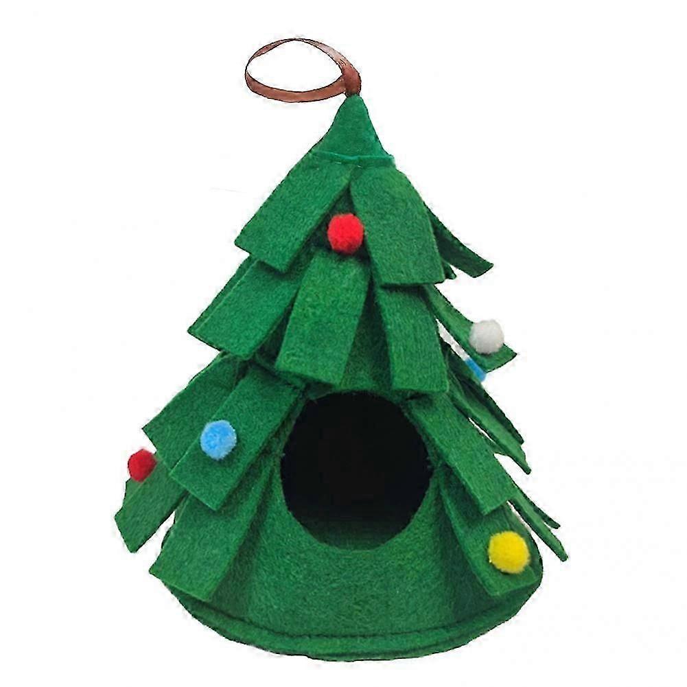 Hamster Beds Christmas Tree Shape Cave House Hanging Hammock Mini Nest for Small Animal Hamsters Squirrels Sleeping