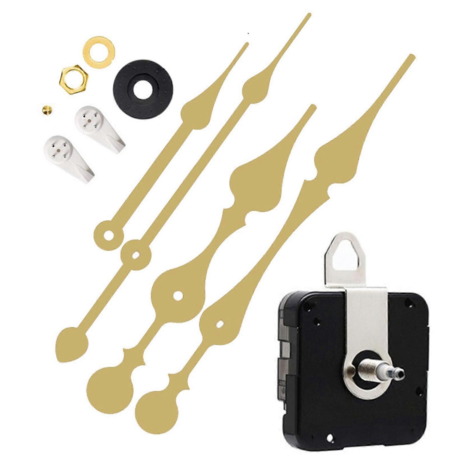 Craft Clock Mechanism Kits High Torque Quiet Quartzs Motor Movement with 2 Pack Long Spade Hands Set for Clock Projects