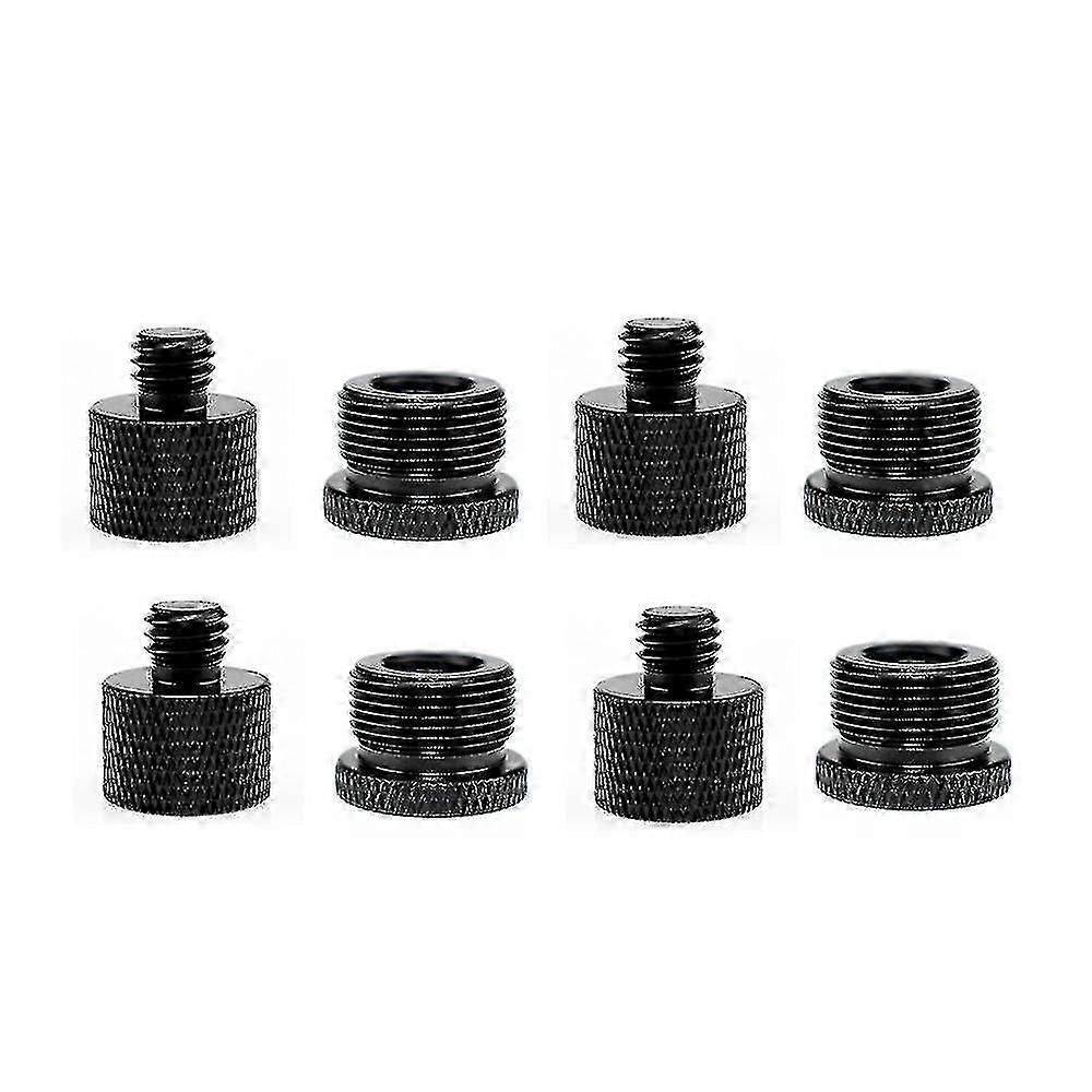 8stk mikrofongevindadapter 5/8 adaptermøtrik 1/4 til 3/8 mikrofontilbehør-sort
