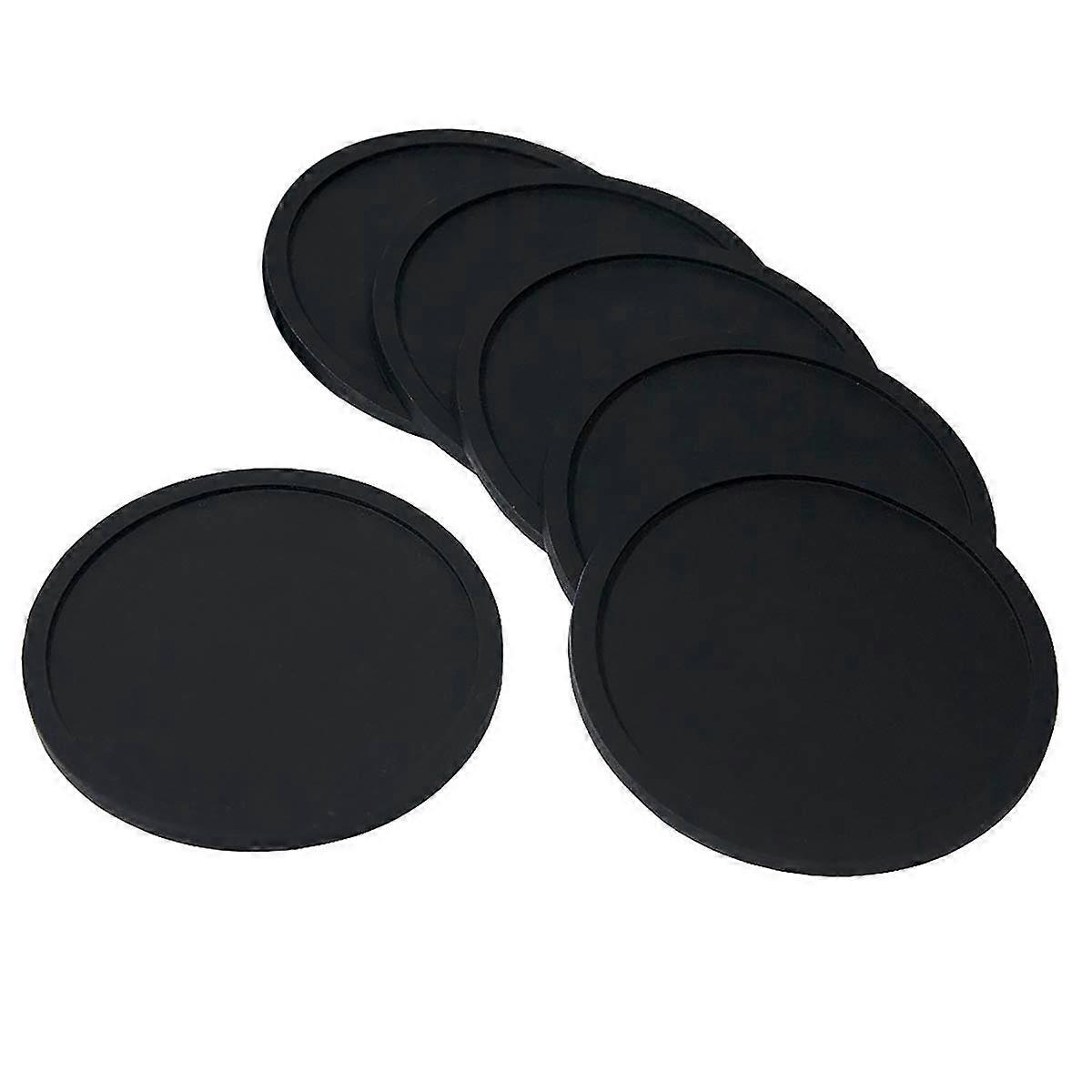 Silicone Drink Coasters Set of 6 for Coffee Table, Desk, Bar and Tabletop Protection