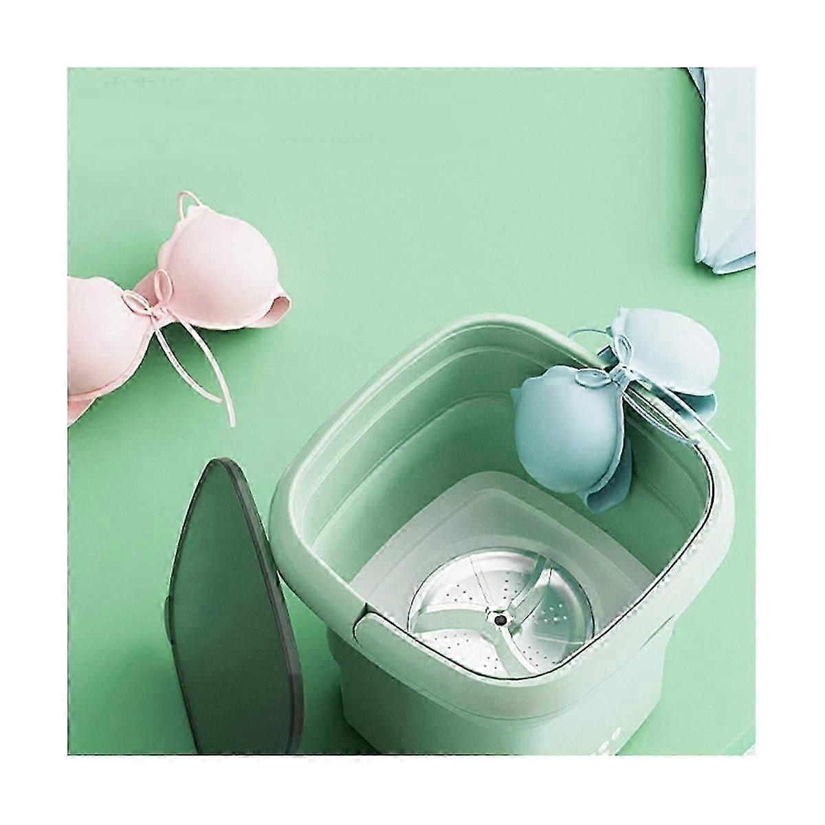 Portable Machine à laver Mini Laveuse Nettoyage Lumière Bleue Demi-Automatique Washt Chaussettes pour Appartement T