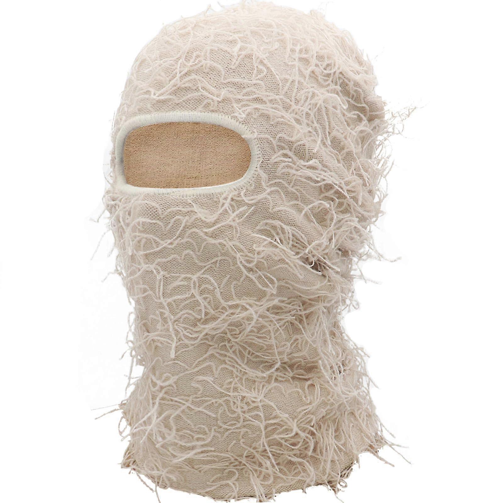 Distressed Balaclava Ski Face Mask - Windproof Full Face Knitted Neck Warmer for Men and Women