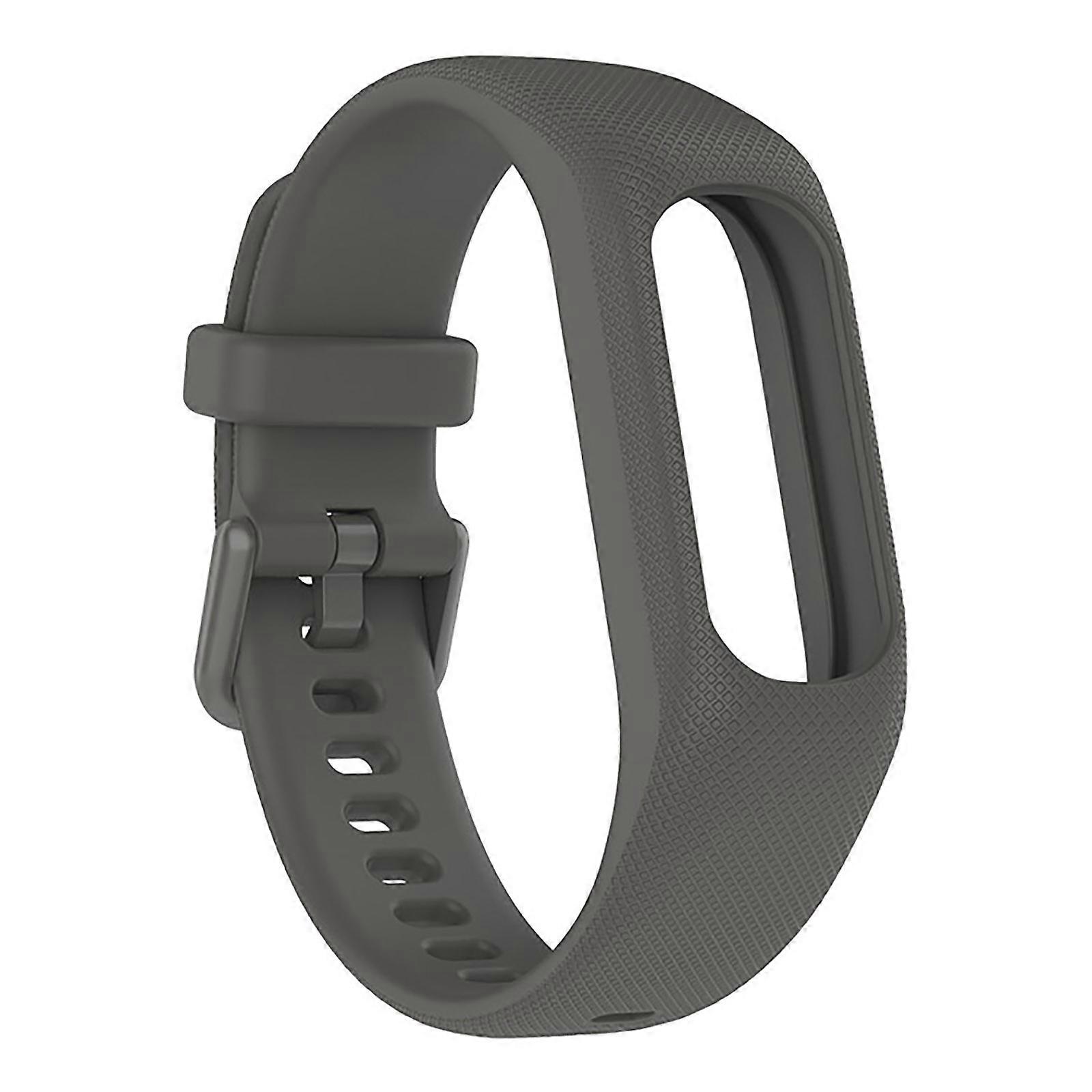 Smart Bracelet Strap Replacement Wristband Color Silicone Strap for Garmin Vivosmart 5( Gray)
