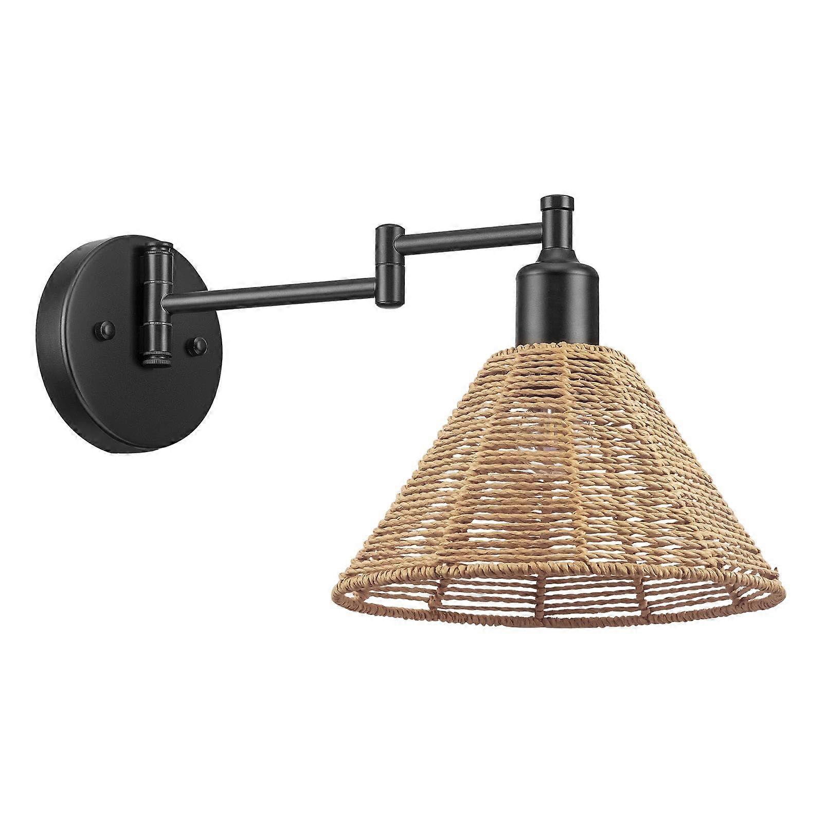 Swing arm wall lamp, black finish