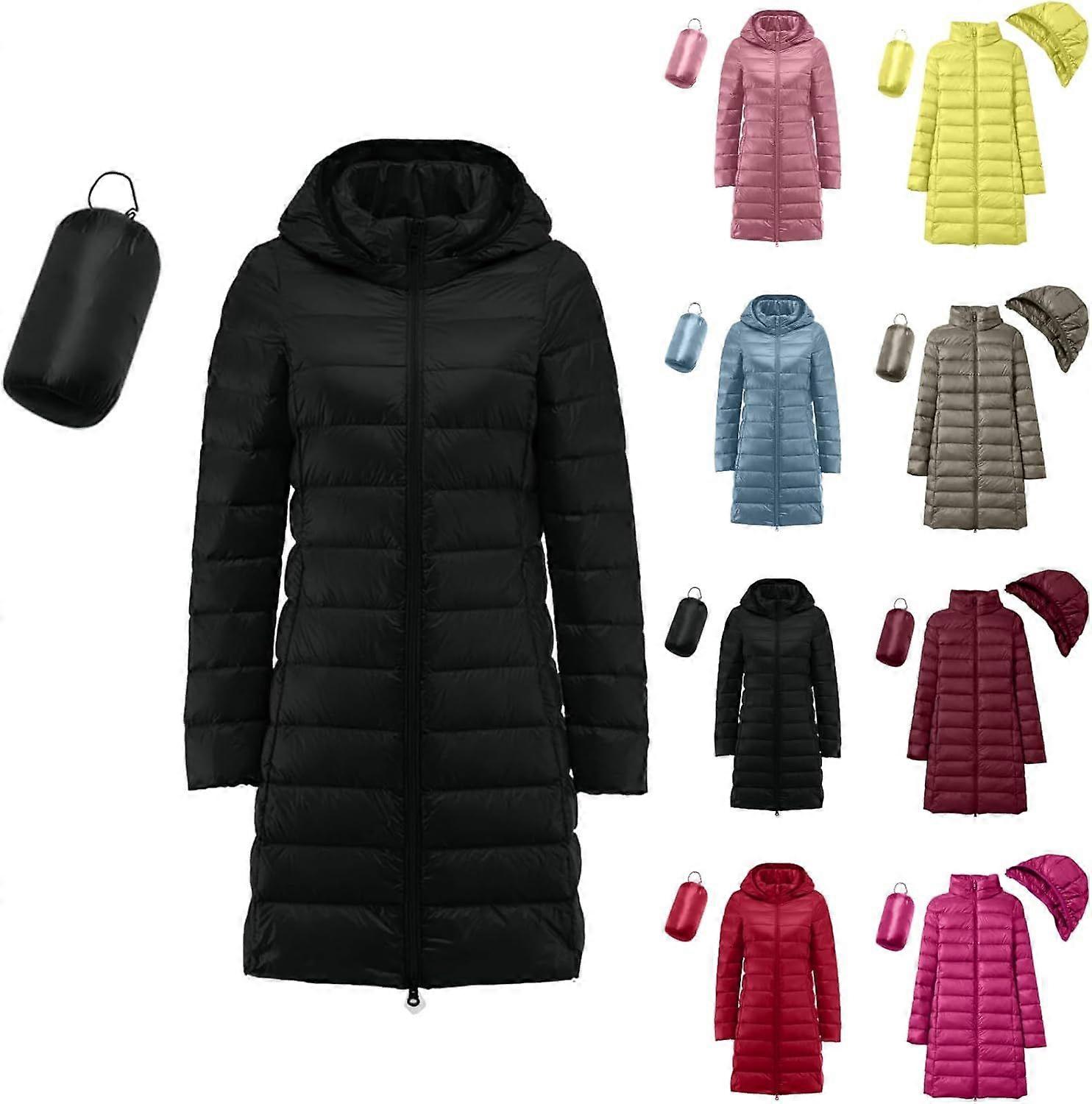 Packbar Puffer Jacka Kvinnors Vinter Vindtät Lång Vinter Kappa Casual Lätt Varm Hoodie Mode Dunjacka