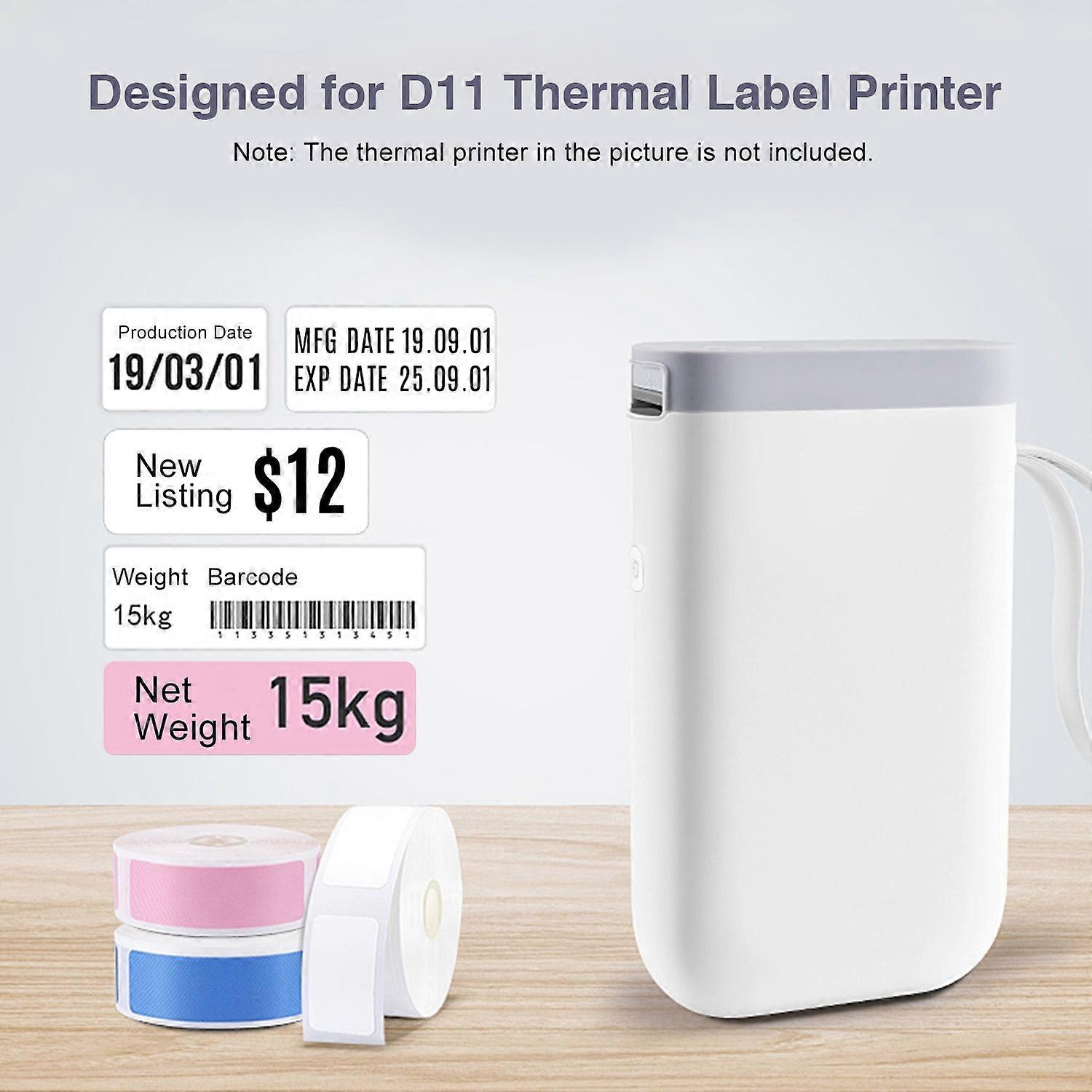 Thermal Printing Label Paper Barcode Price Size Name Blank Labels Waterproof Tear Resistant 12*40mm 