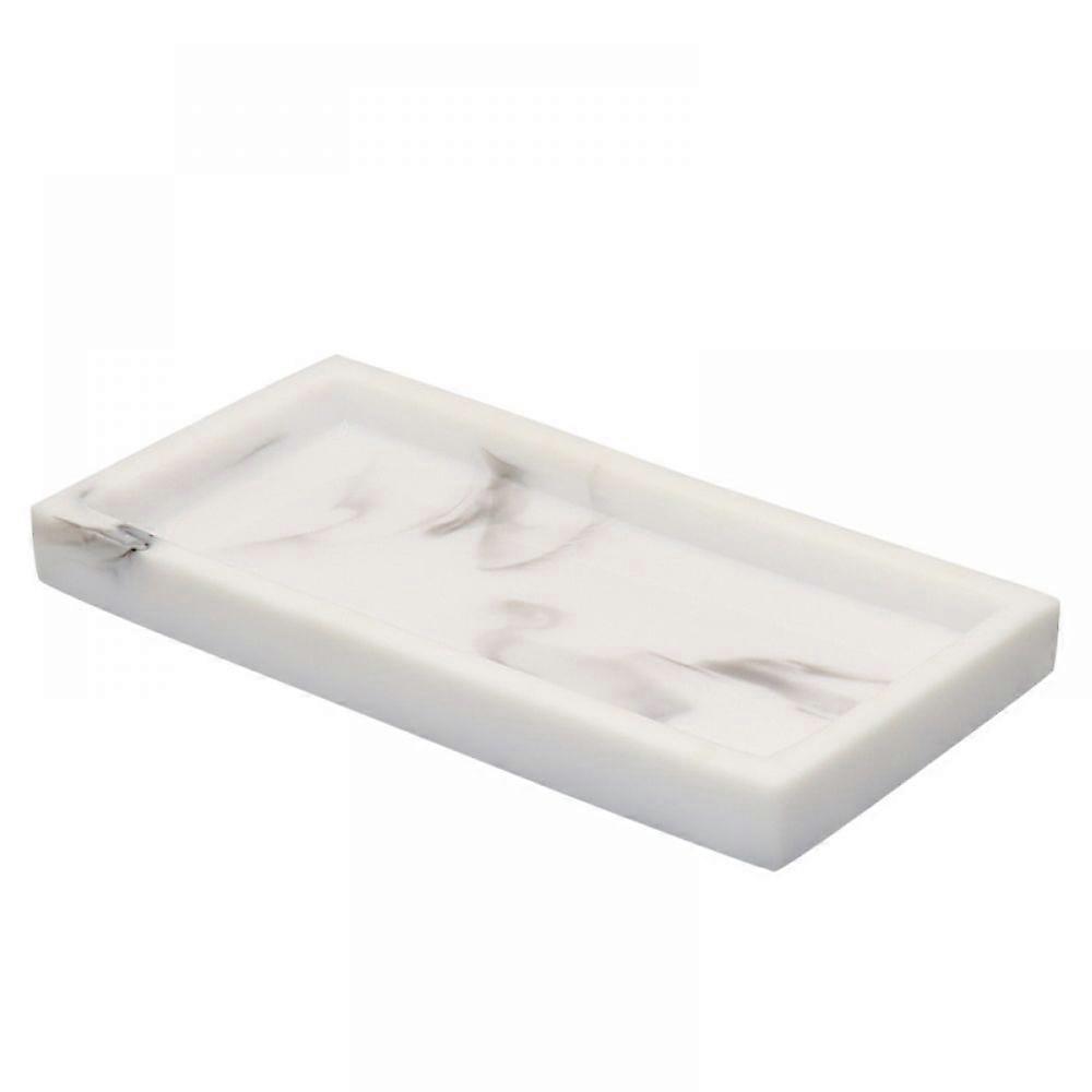 White imitation small flat bottom tray - marble resin tray