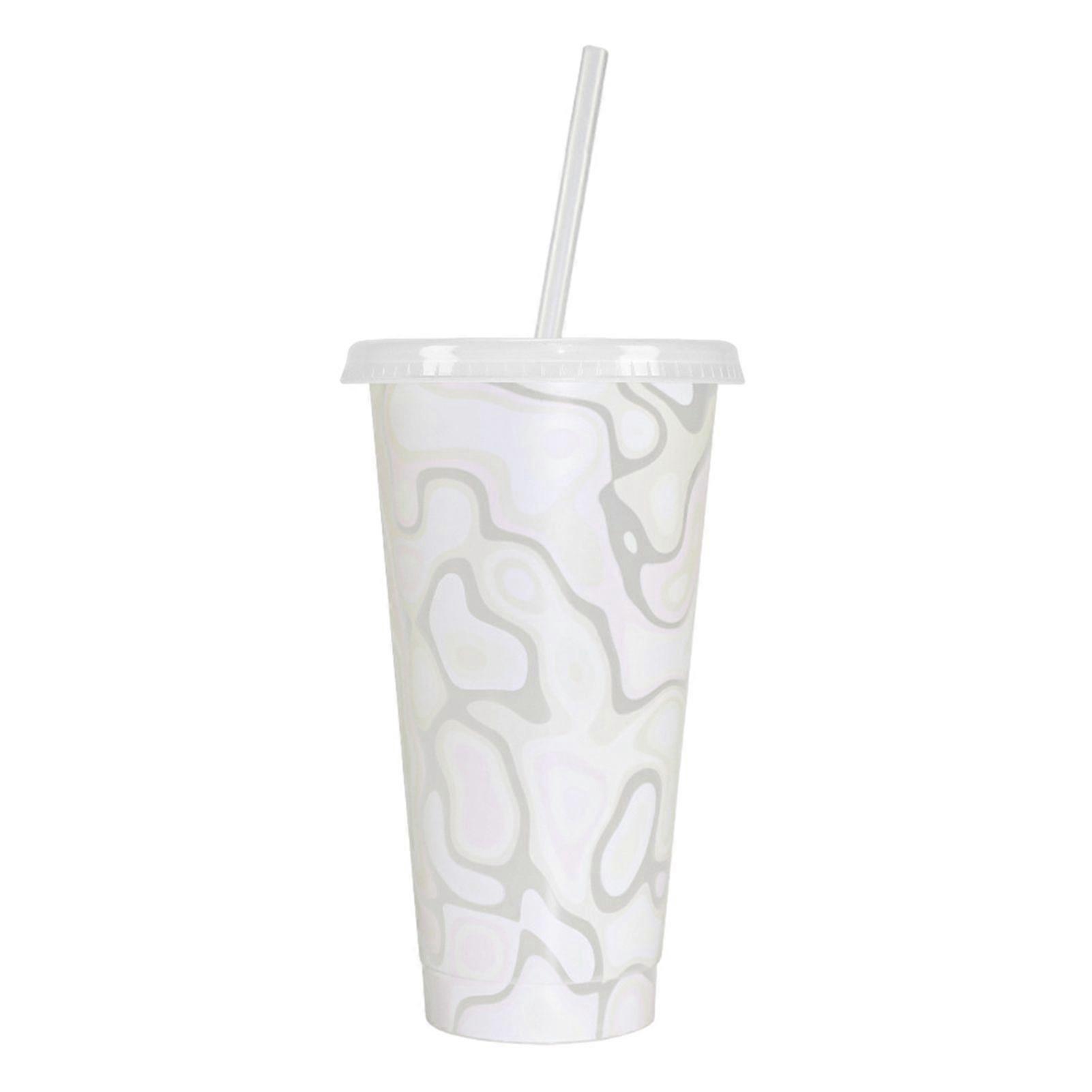 710ML Magic Color Changing Cups with Lids Straws Reusable Cups for Adults Kids Leak-Proof Party Cups for Ice Drink