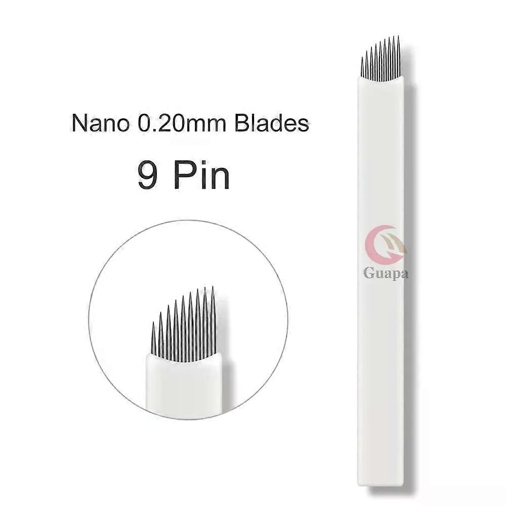 50PCS άσπρες 9/11/12/14/18/21 βελόνες Microblading για Microblading κεντήματα στυλό Pernement μακιγιάζ φρύδι τατουάζ προμήθειες