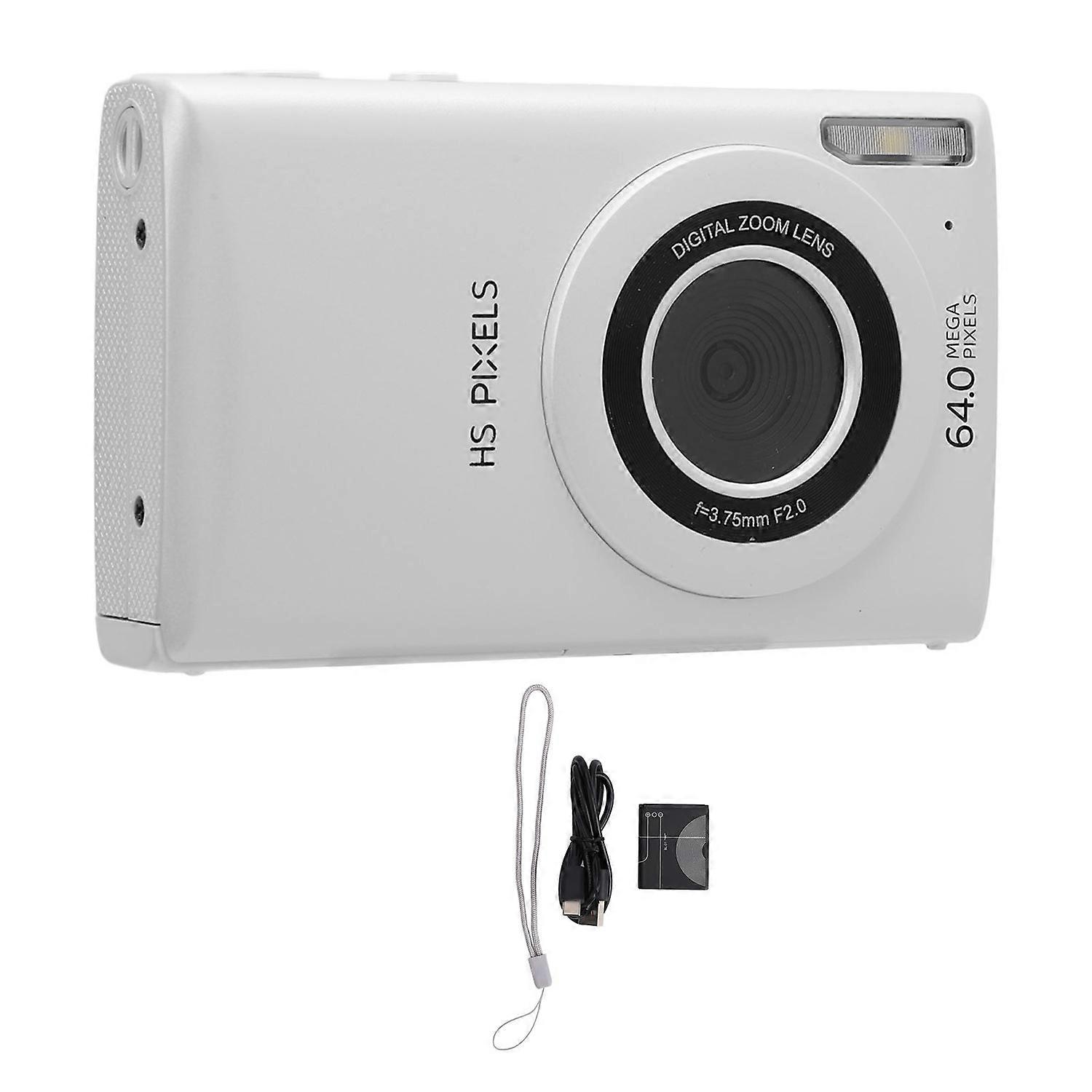 4K Digital Camera 64MP Vlogging Camera Auto Focus Compact Point and Shoot Camera with 18X Digital Zo