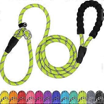 Reflective Sliding Leash, Training Rope Leash for Large Dogs, 12mm x 180cm, Green