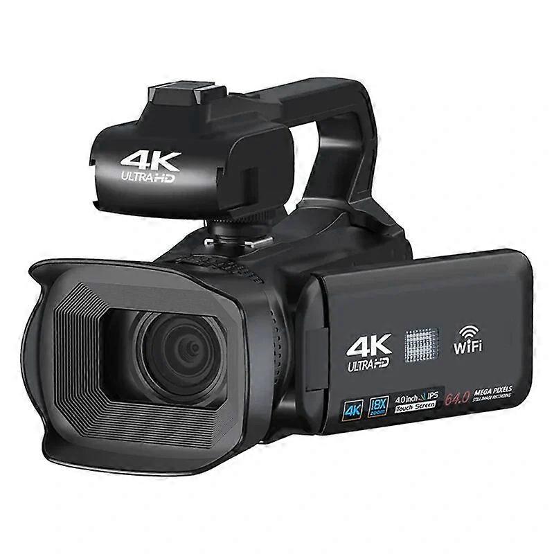 4K 64mp Wifi Camcorder With 18x Zoom, 4.0" Touch Screen & 2.4g Remote For Meetings, Conferences & Weddings - Af Function