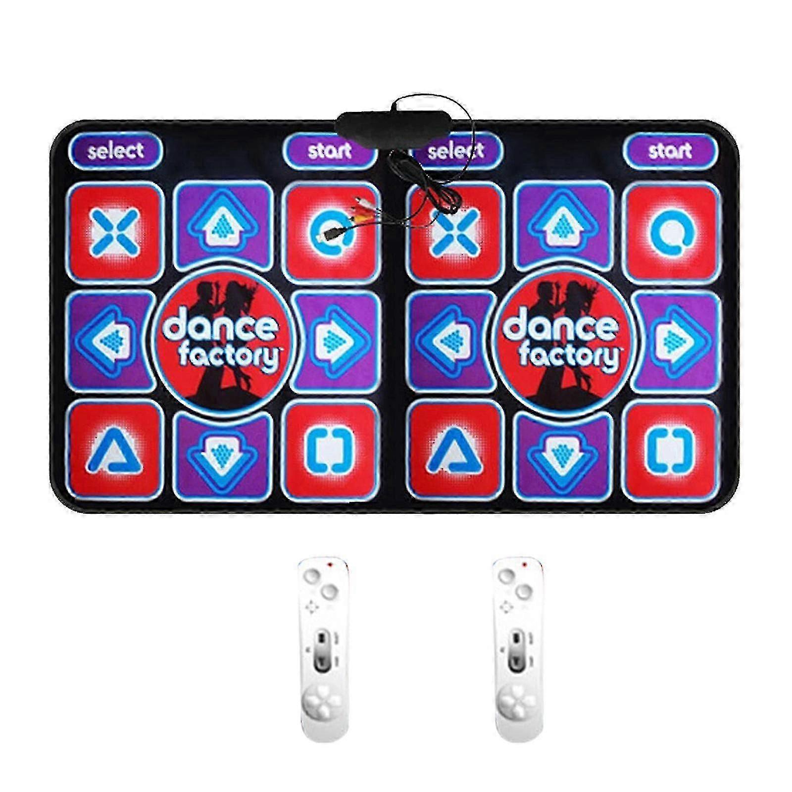 Double Dancing Mat Double User Wired Dance Mat Game Non-Slip with 2 Remote Controller Multi-Function compatible with PC TV