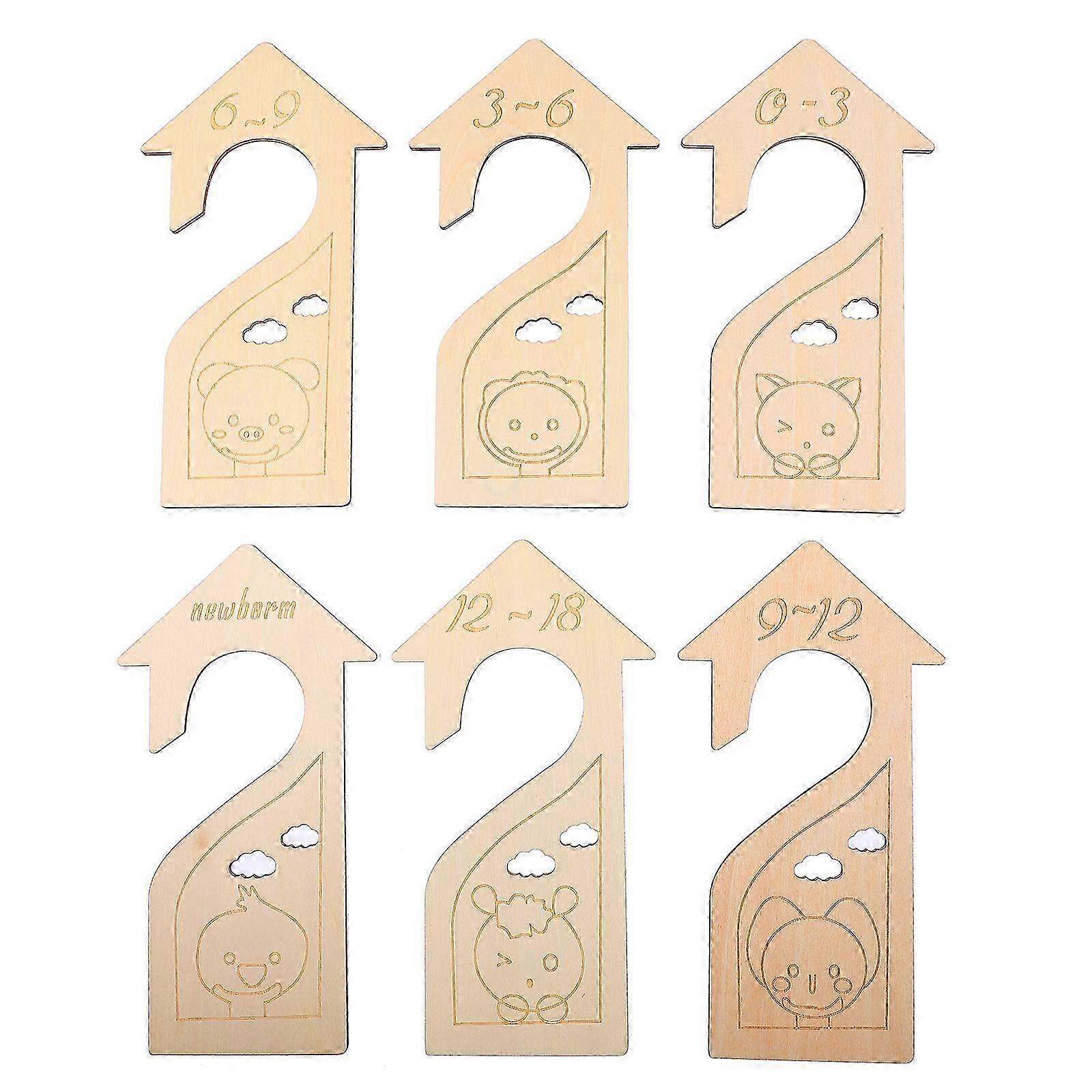 6pcs בגדי תינוקות גודל ארון ארון ארון בגדים מחיצת עץ ארון