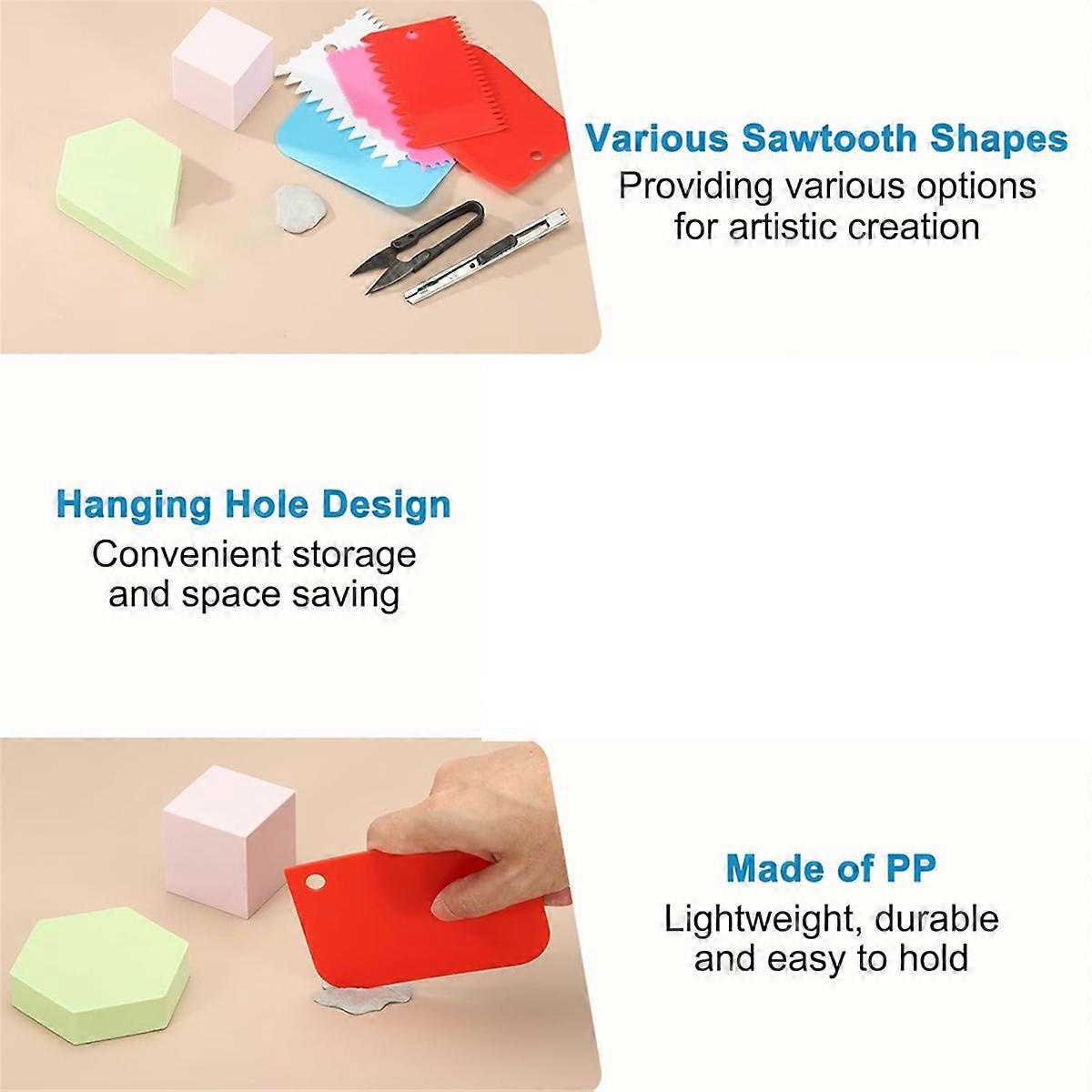 12 Pcs Plastic Clay, 2 Set Pottery Tools Soft Carving Scraper Kit Clay Sculpting Tools for Beginners