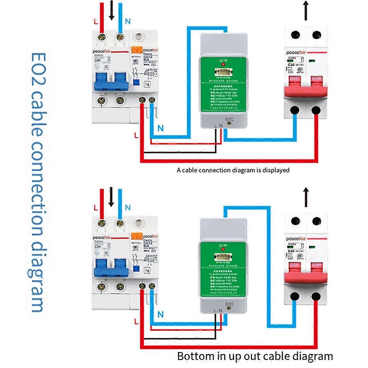  PZIOT-E02 AC Single Phase Din Rail Meter Energy Power Meter