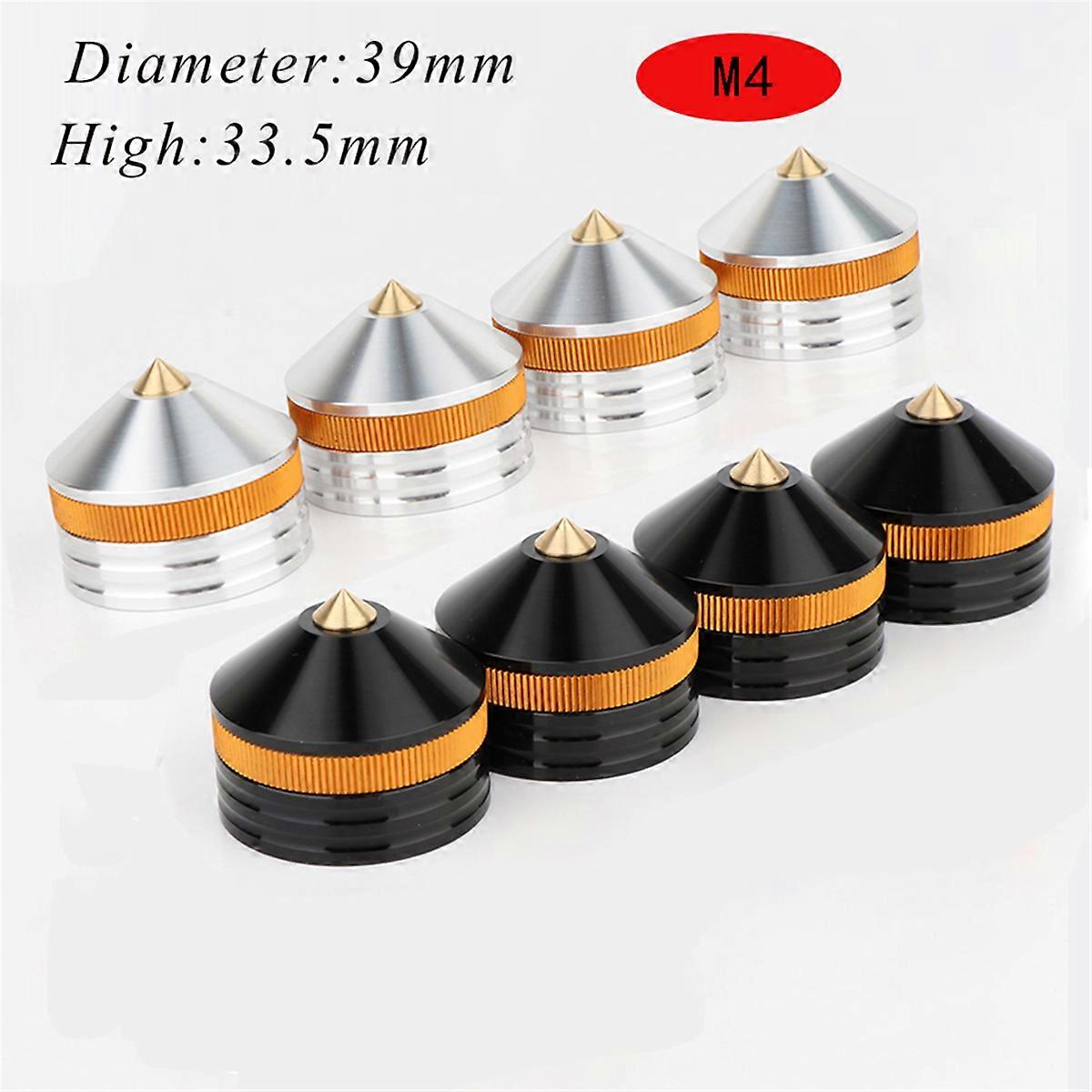 4Pcs Speaker Stand Feet Pad Metal Spikes Cone Floor Foot Nail Black