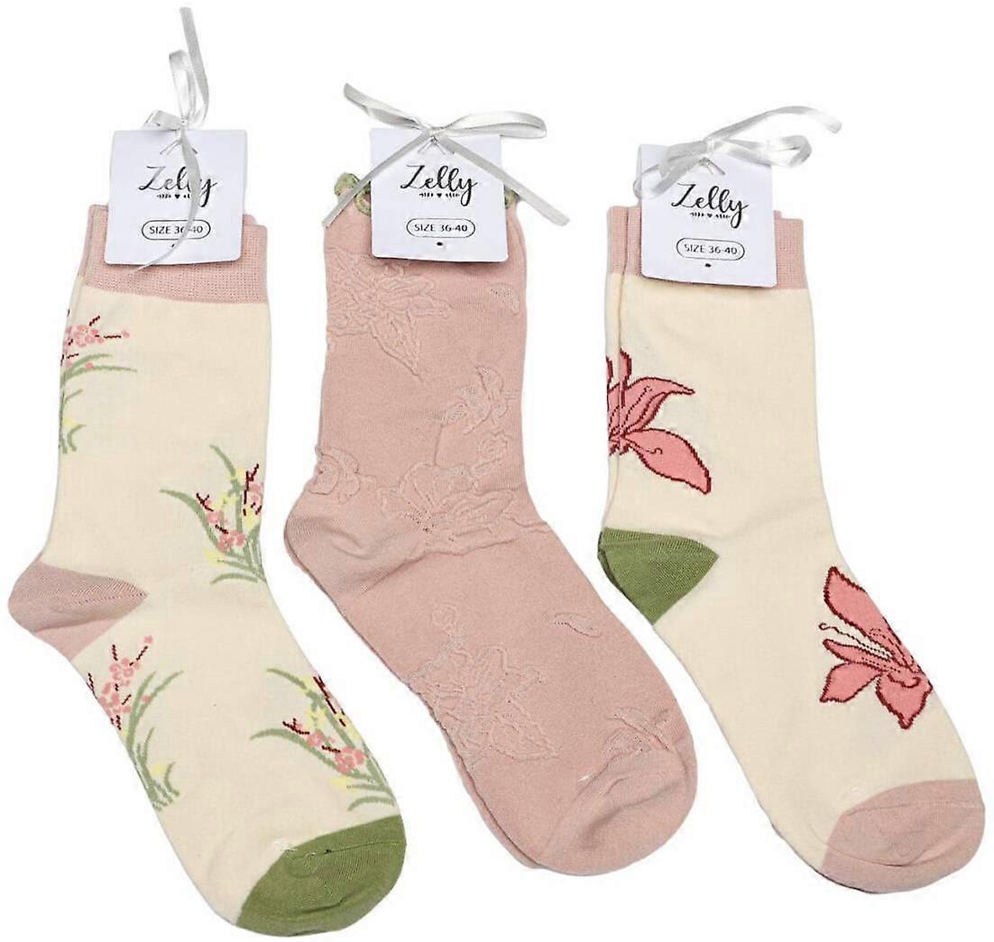 Zelly 3 Pack Assorted Annie Socks - Pink/Cream/Green