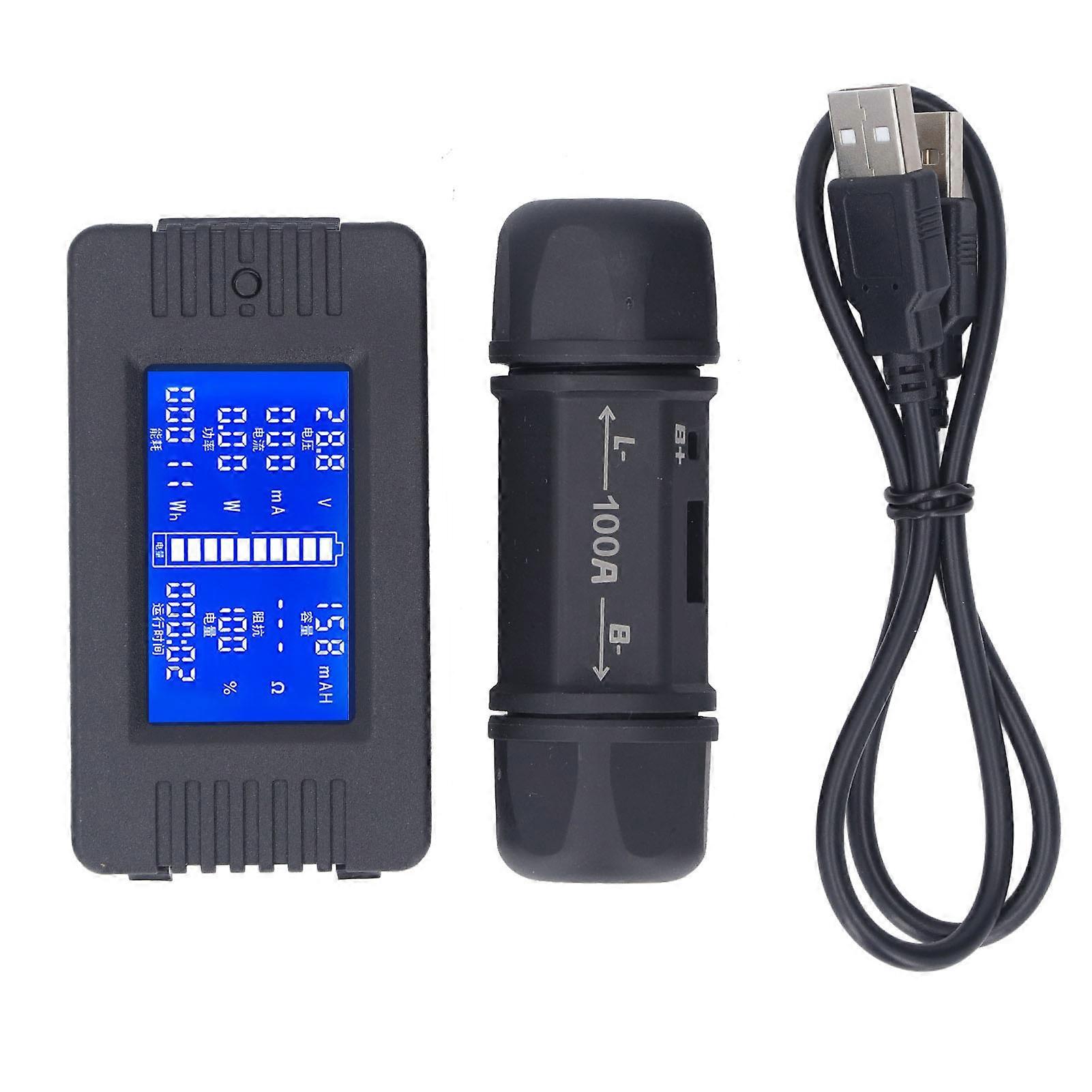 Battery Monitor 8‑ 0‑100A 0‑999Ah Battery Capacity Voltage Current Meter with 100A Shunt