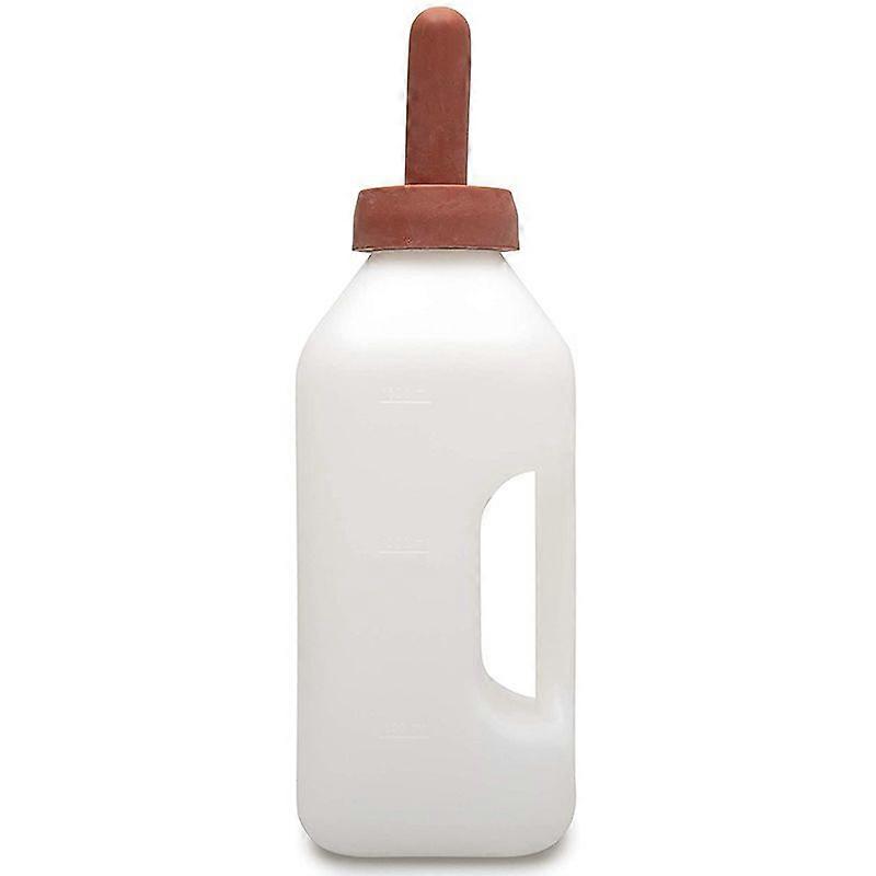 Calf Bottle with Handle and Push-on Nipple 2 Quart Feeder for Nursing Baby Cows