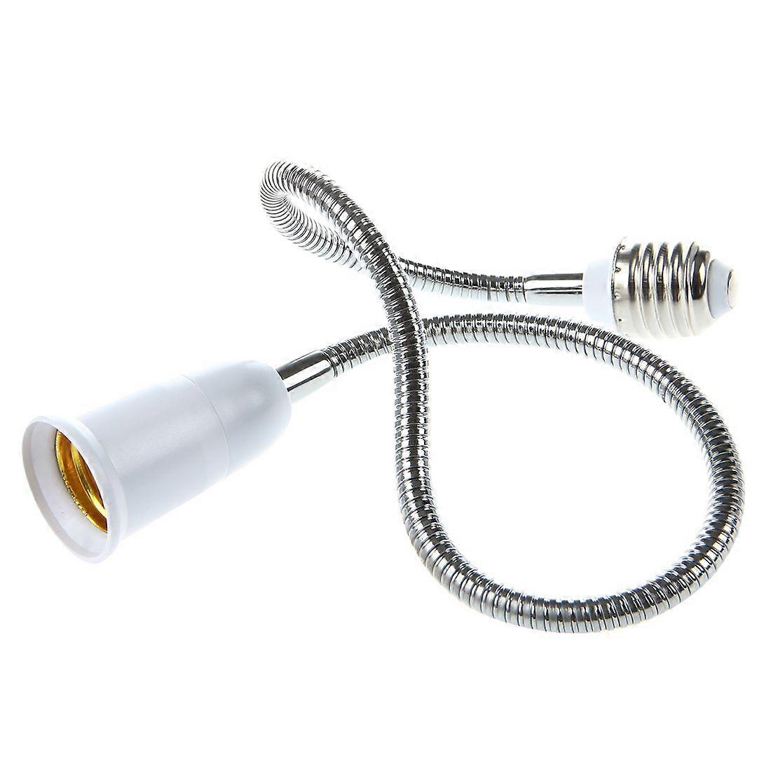 E27 to E27 Light Lamp Bulb Flexible Extension Converter (White,60cm)