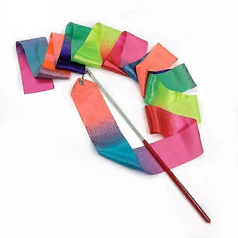 2m 4m 6m Gymnastics Colored Ribbons Colorful Gym Ribbons Rhythmic Gymnastics Equipment Dance Ribbon Ballet Streamer Twirling Rod