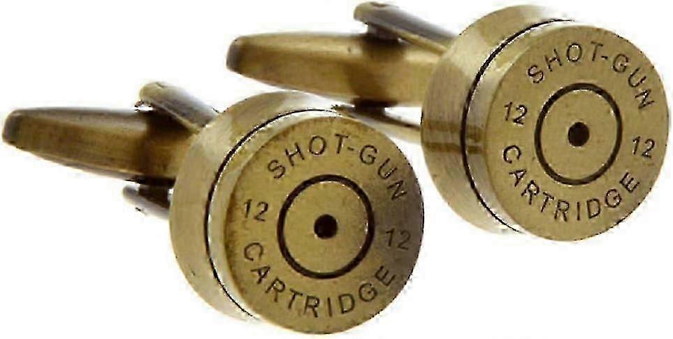 Bullet Shell Casing Army Police Pair of Cufflinks in a Presentation Gift Box & Polishing Cloth