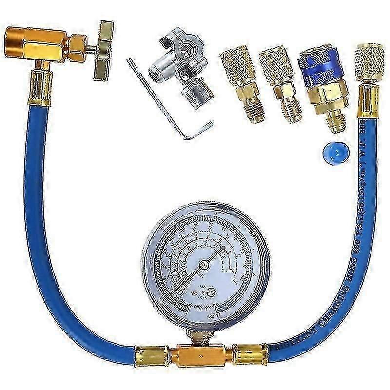 R134A Charging Hose to Refrigerator -with Air Conditioning Gauge - Refrigerant R134A Can Tap to R-1