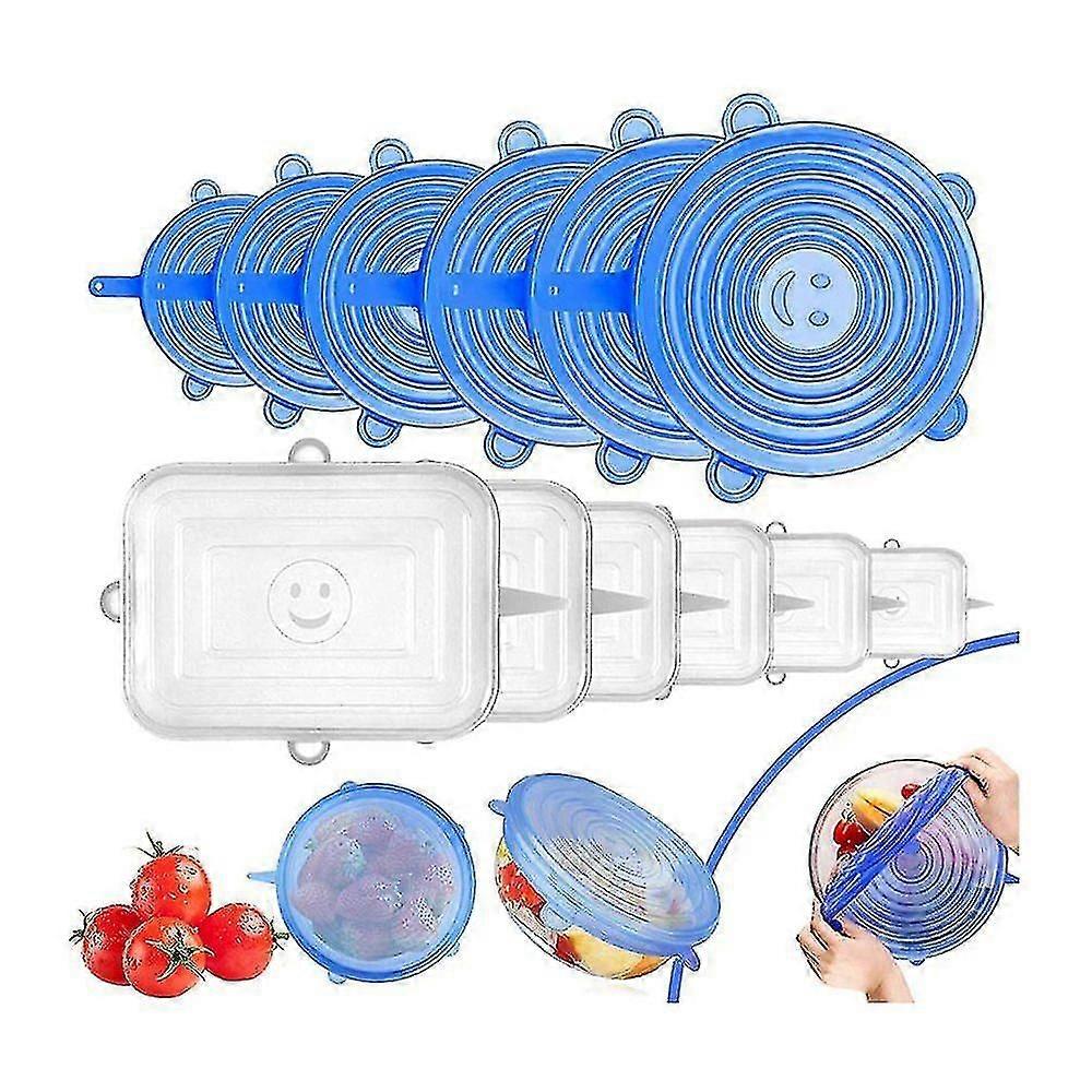 Couvercles siliques extensibles, 12 couvercles siliques extensibles différentes tailles Collant extensible Réutilisable