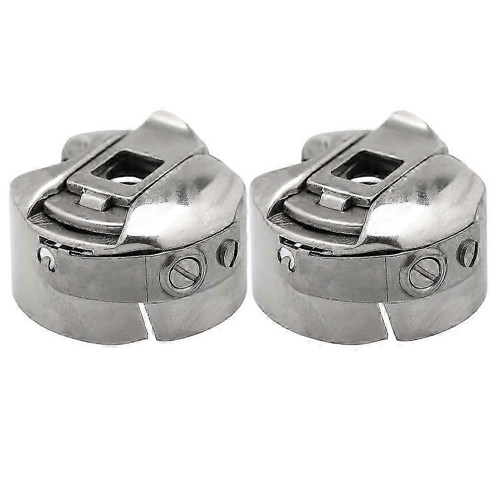 Ordinary Flat Car Bobbin Case With Shrapnel Lockstitch Machine Bobbin Case Sewing Machine Accessories (2pcs, Silver)