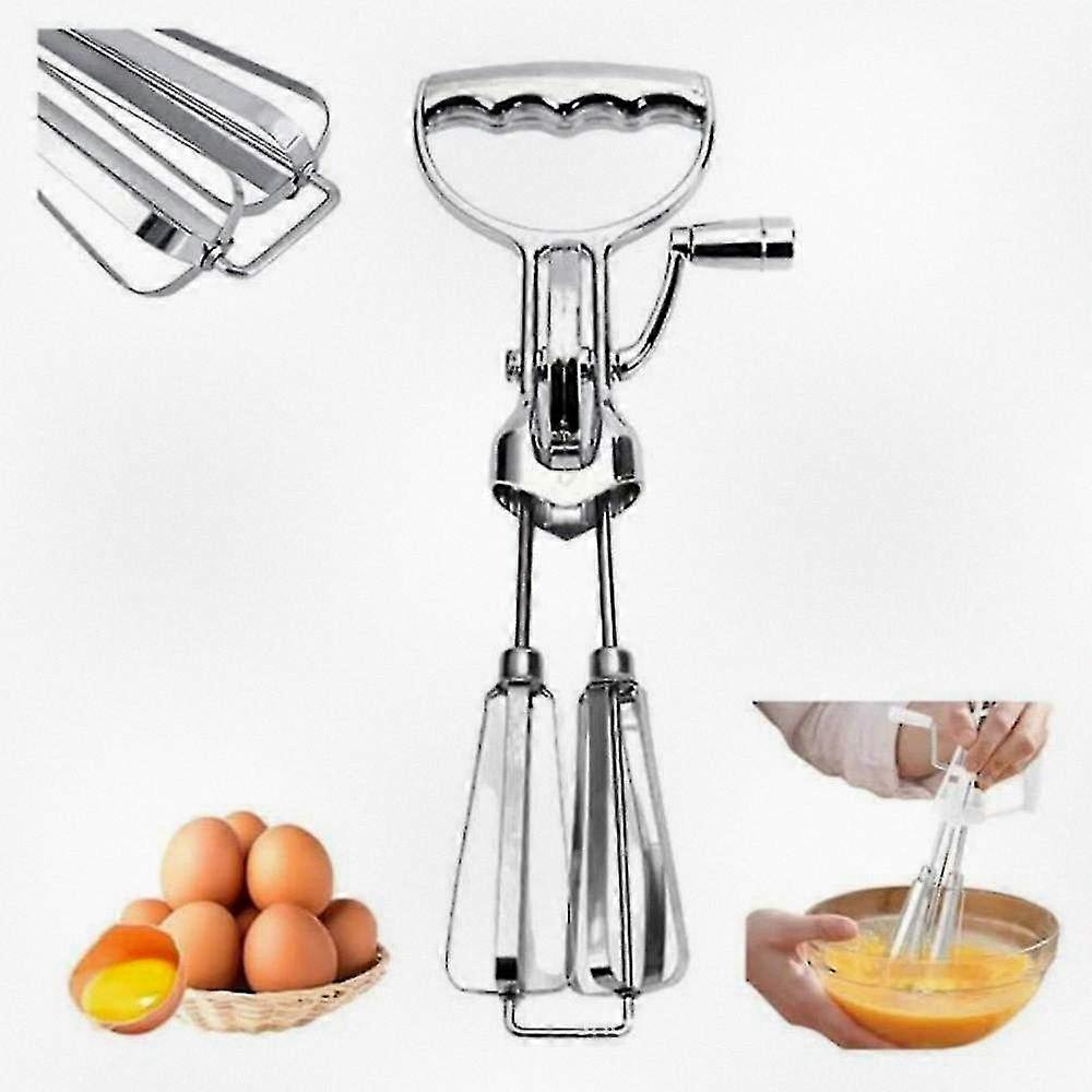 2024 Upgraded Stainless Steel Hand Rotary Egg Whisk for Cooking Baking Mixing