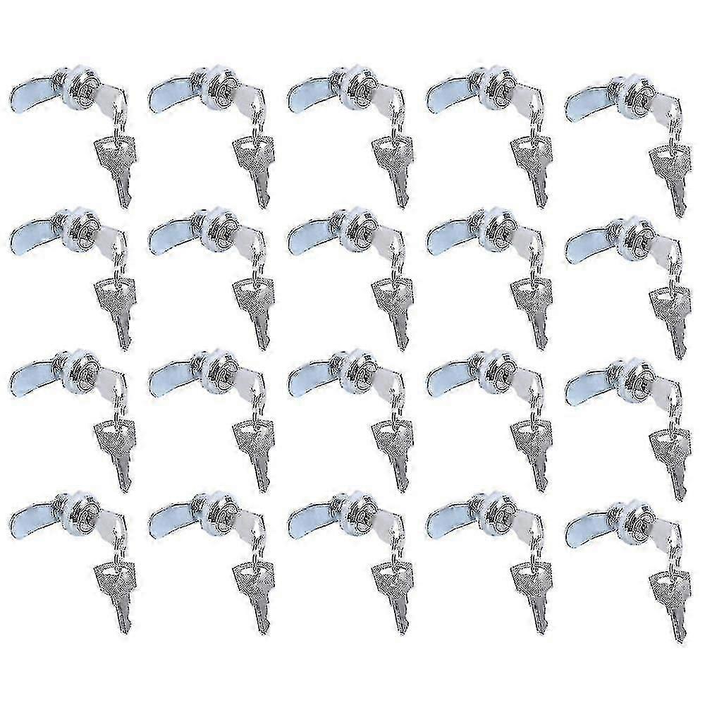 20x Useful Cam Locks For Lockers,cabinet Mailbox,drawers, Cupboards + Keys