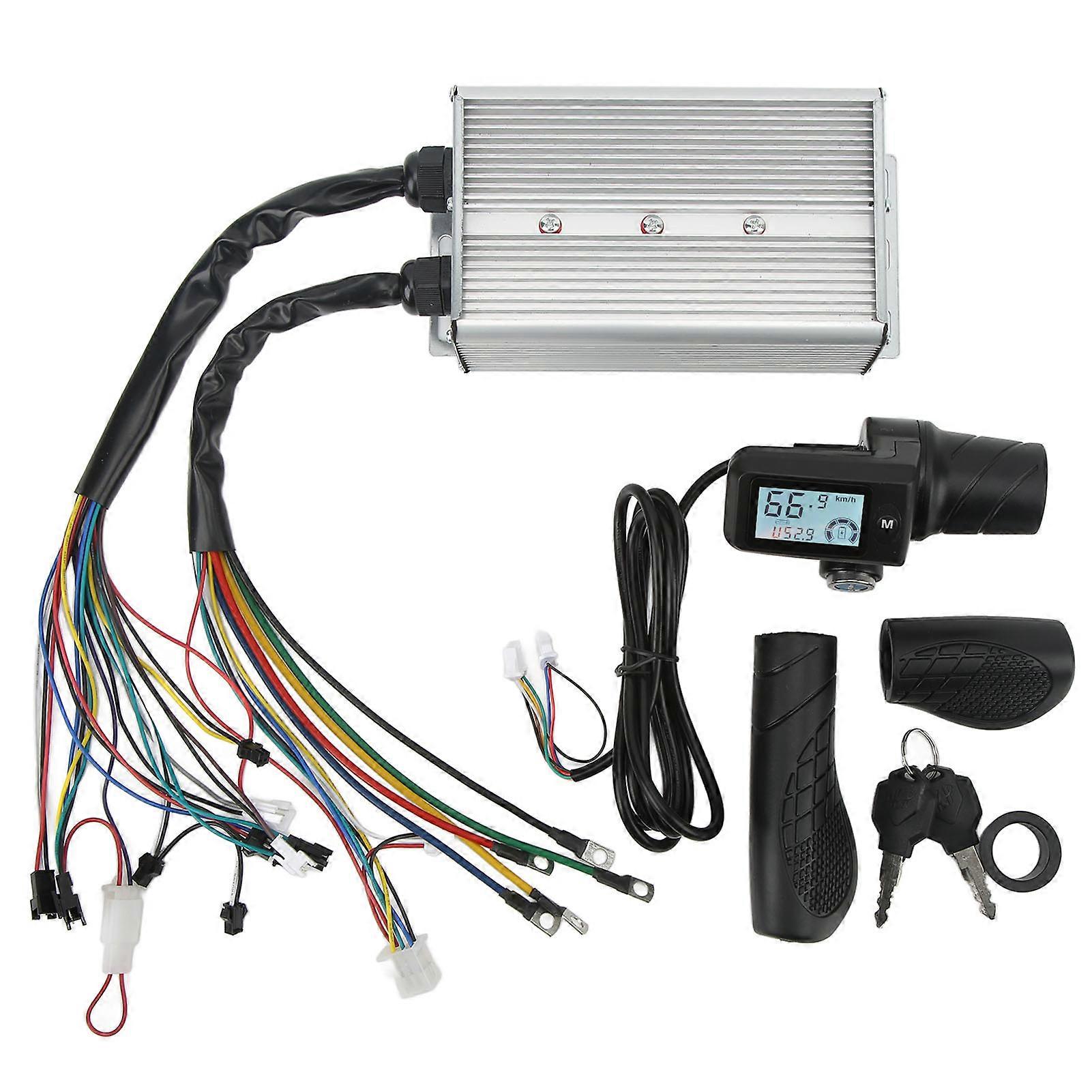 1500W 36V 48V Brushless Motor Controller Set Throttle LCD Panel with Lock Speed Control Shifter for Electric Bike Scooter