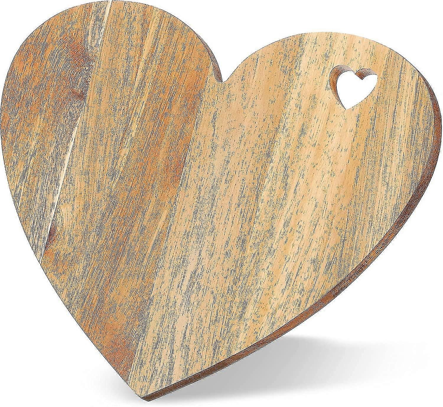 Herzförmiges Schneidebrett, 12 x 10 x 0,6 Zoll, Brotbrett aus Akazienholz, Käse-Servierplatte, Servierbrett für Wurstwaren für Fleisch, Käse und Gemüse