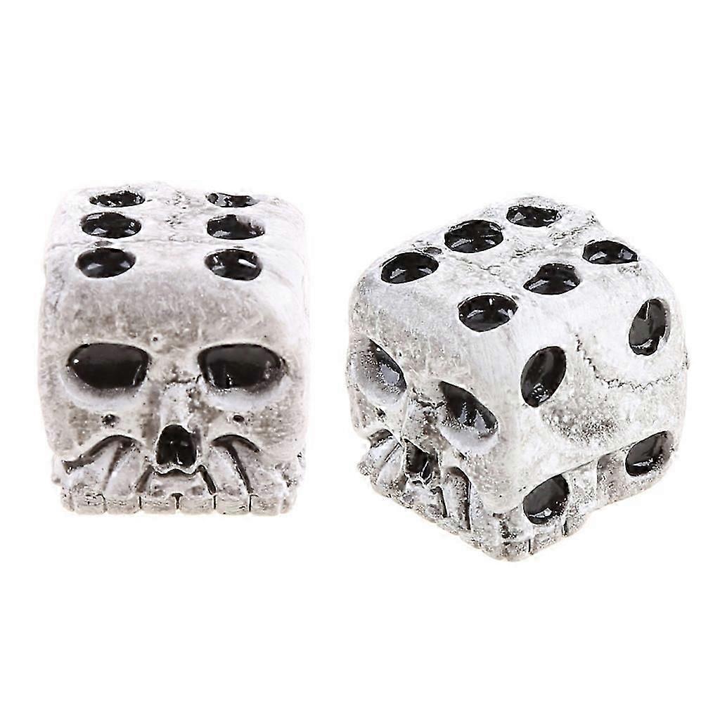 2Pcs Halloween Skull Dices Skeleton Face Dice Resin Skull Dice Scary Cube Dice