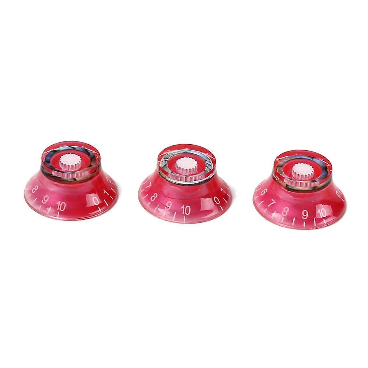 3pcs Guitar Volume Tone Control Knobs Replacement for Electric Guitar Bass Potentiometer Knobs Shell Round Design Gd49 Style Plastic Material