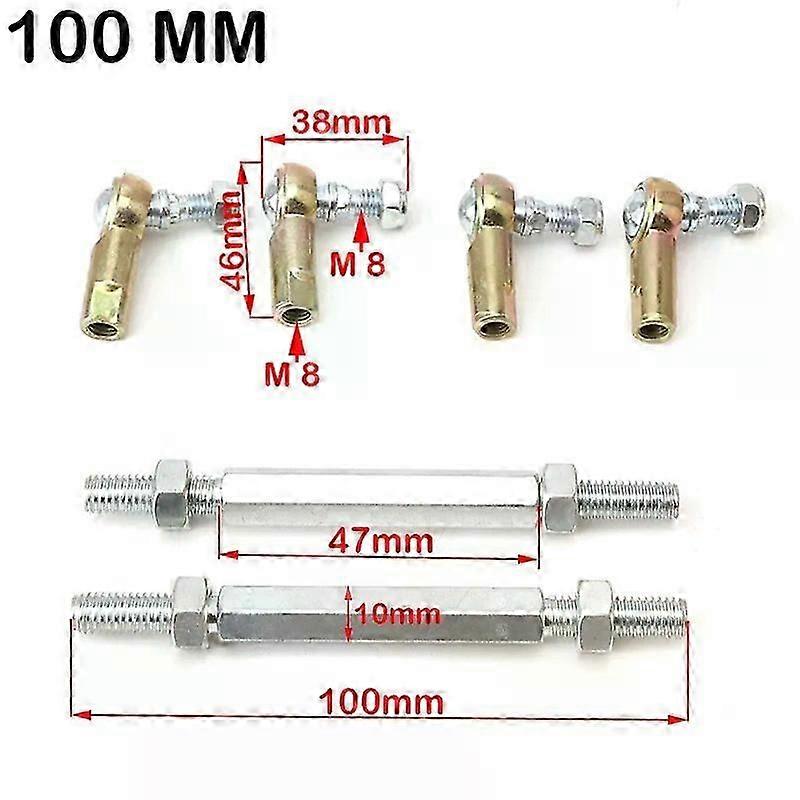 1pair High Quality 90mm/110mm M8 Steering Tie Rod Kit Ball Joint For 2 Stroke Electric Mini Kids Atv Go Kart Buggy Scooter Parts