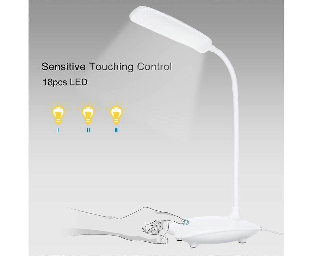 Portable LED Desk Lamp with Touch Control, 3 Brightness Levels, Flexible Design for Home, Office, and Camping
