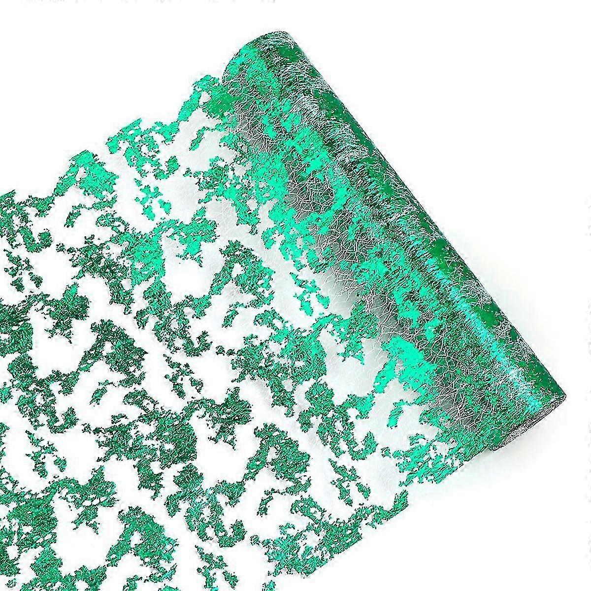 Green Table Runner Glitter Metallic Thin Mesh Table Runner Sparkly Table Decorations for Wedding, B